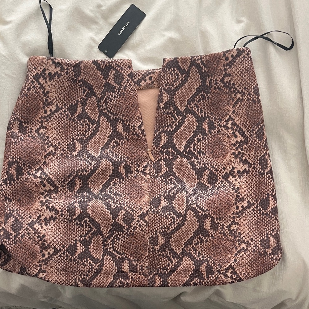 Lulu's Brown Snake Print Mini Skirt